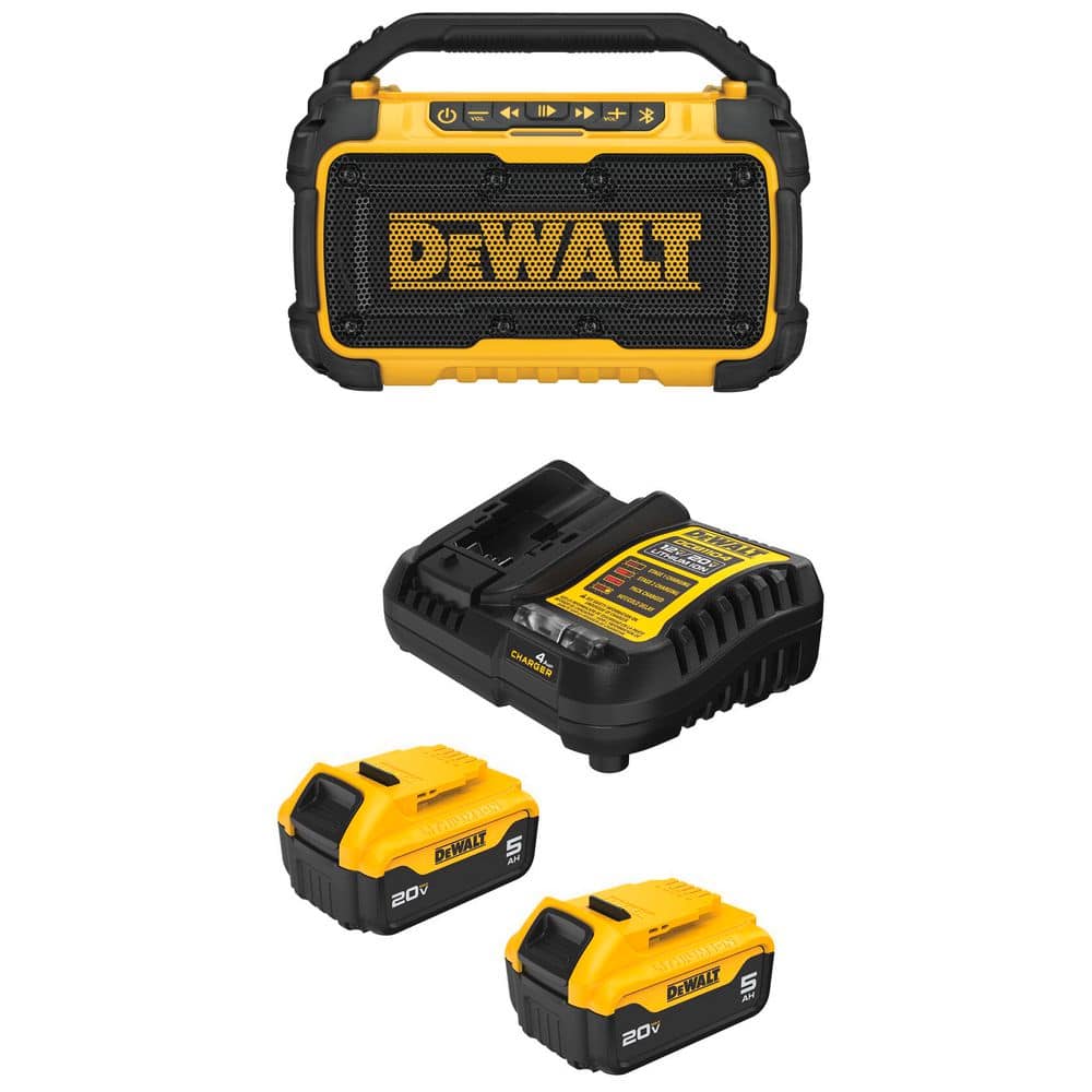 DEWALT 20-Volt MAX Lithium-Ion Cordless Bluetooth Speaker with (2