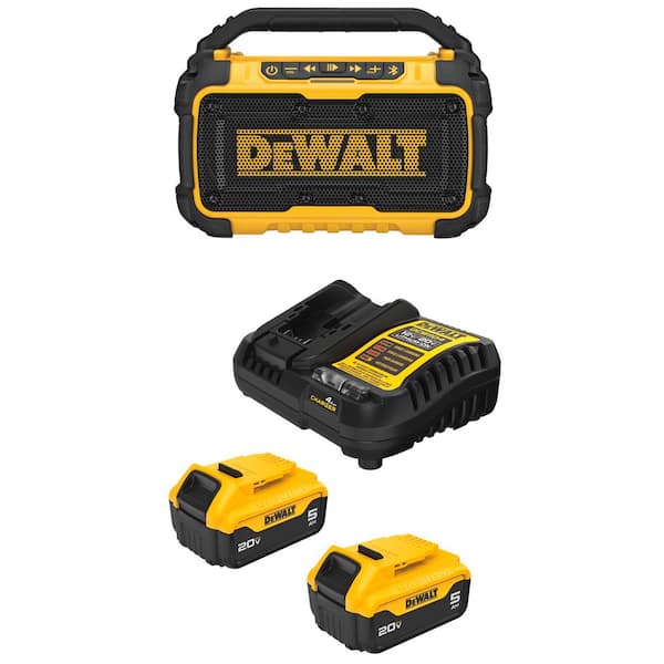 20-Volt MAX Lithium-Ion Cordless Bluetooth Speaker with (2) 5.0 Ah Batteries and Charger