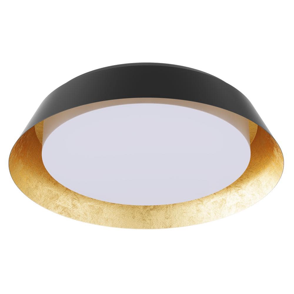 19.7 in. 30-Watt Modern Black Integrated LED Flush Mount Minimalist Close t