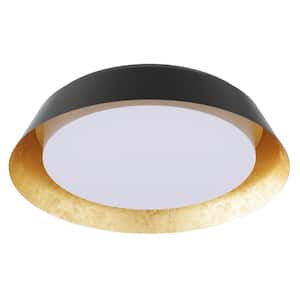 19.7 in. 30-Watt Modern Black Integrated LED Flush Mount Minimalist Close to Ceiling Lighting Fixture