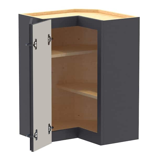 Washington 21 in. W x 21 in. D x 30 in. H Assembled Plywood Wall Kitchen Corner Cabinet in Valiant Onyx with Shelves