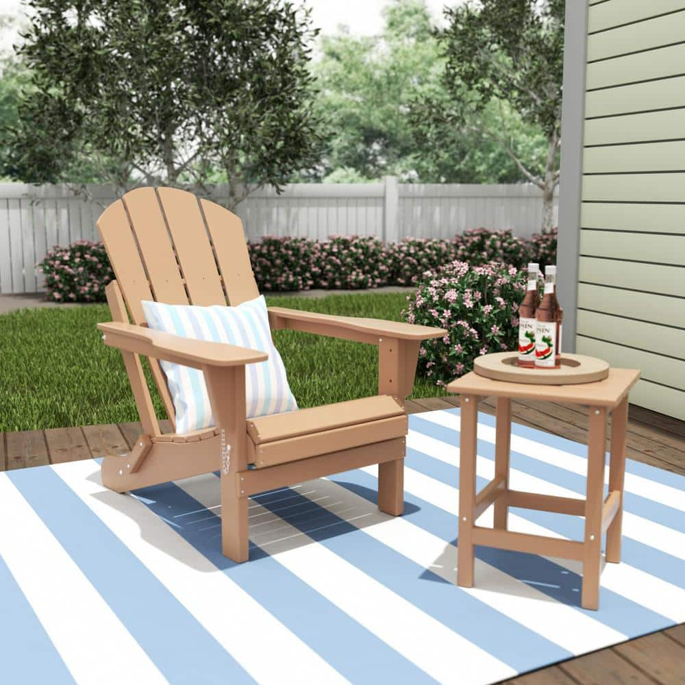 WESTIN OUTDOOR Luna Teak Poly Plastic Outdoor Adirondack Chair With   Plastic Adirondack Chairs 2001 Ac Cs Tk 64 1000 