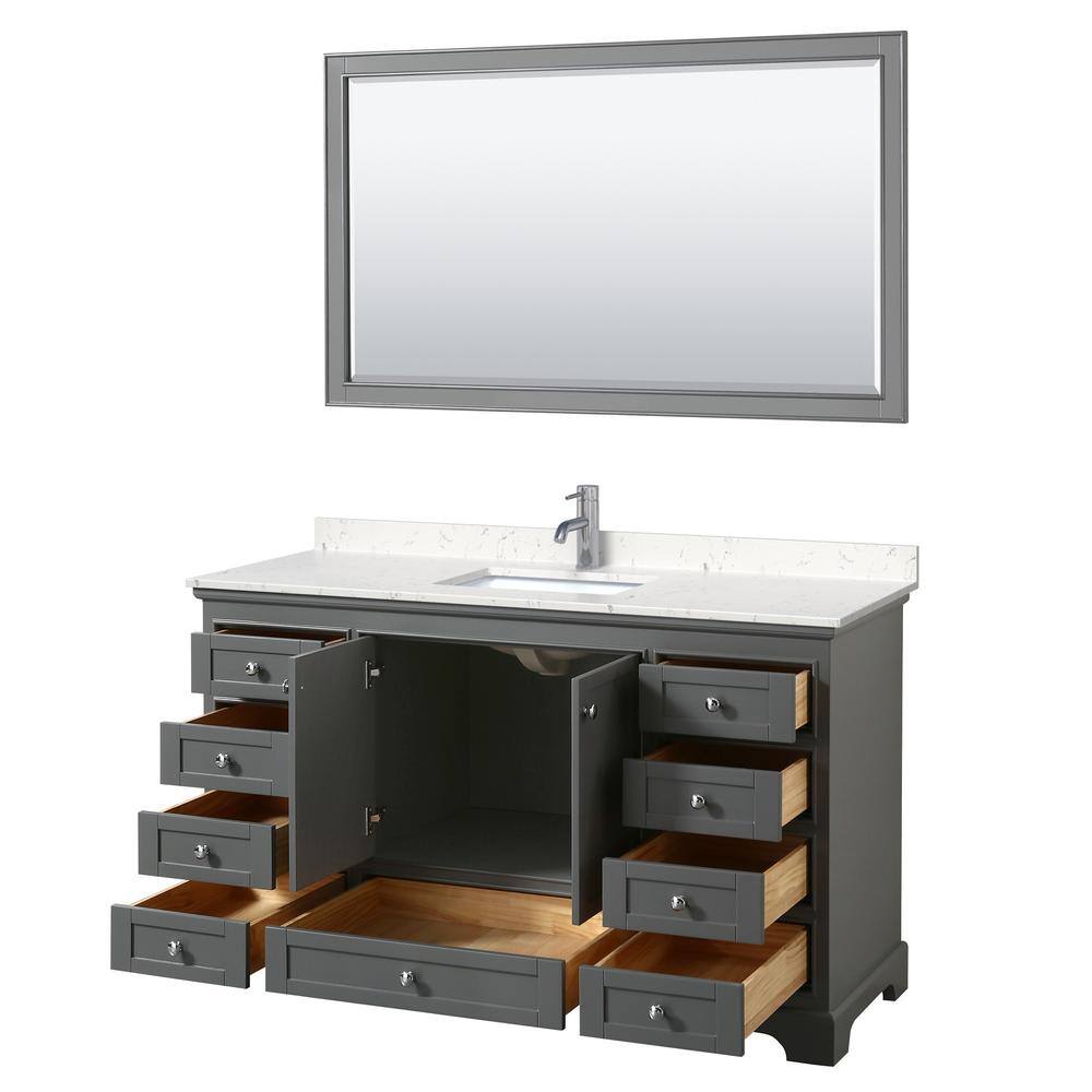 Deborah 60" Dark Gray Marble Top Single Vanity