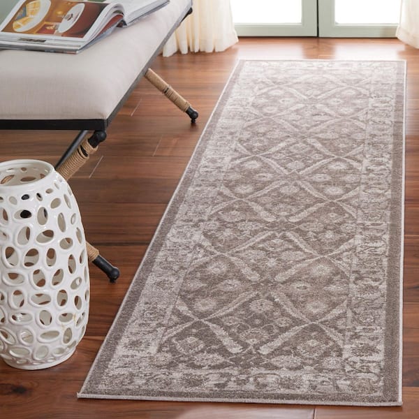 Sofia 2 ft. x 8 ft. Tan/Beige Border Runner Rug