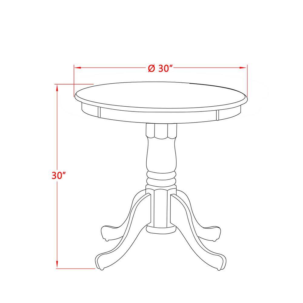 Oak Finish 3-Piece Round Dining Set with Linen Seats