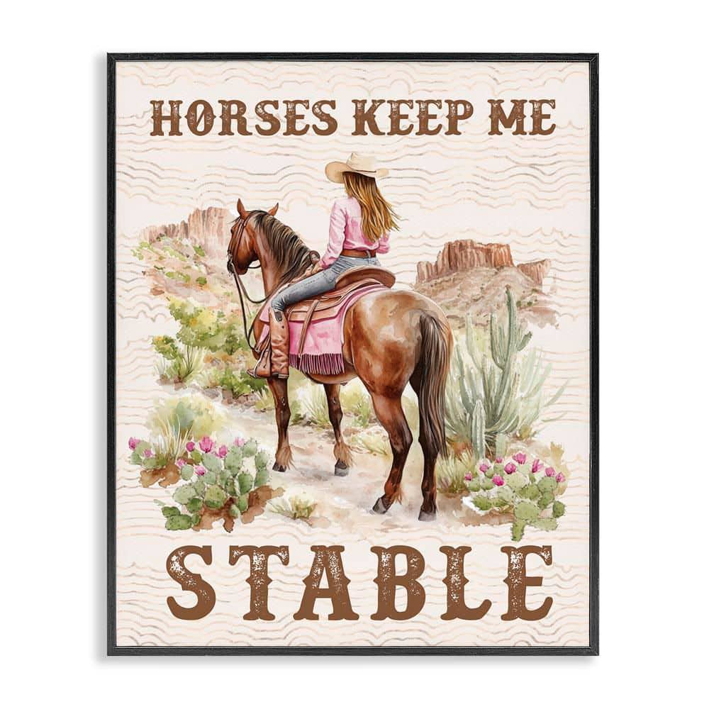 Horses Keep Me Stable by Lettered and Lined Black Framed People Giclee Art Print 14 in. x 11 in. price history on PriceWatchPro