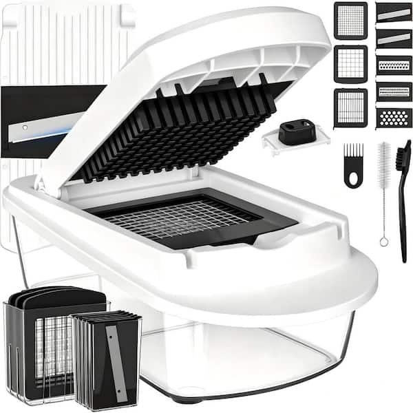 Premium Plastic and Stainless Steel 8-Blade Dishwasher Safe Multi Functional Vegetable Chopper Set of 1