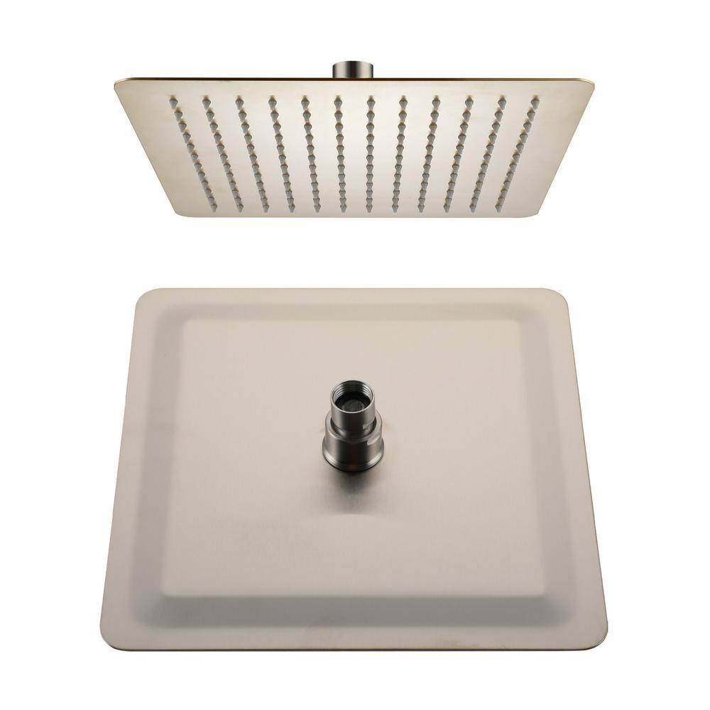 1-Spray Pattern with 2.5 GPM 12 in. Wall Mount Rain Square Fixed Shower Head in Brushed Nickel price history on PriceWatchPro