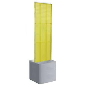 60 in. H x 16 in. W Two-Sided Pegboard Floor Display on Adjustable Studio Base in Yellow