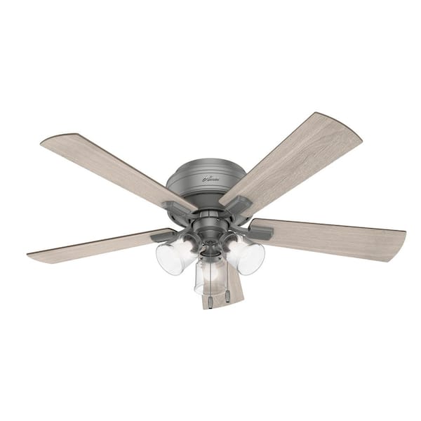 Crestfield 52 in. LED Indoor Matte Silver Ceiling Fan with Light Kit