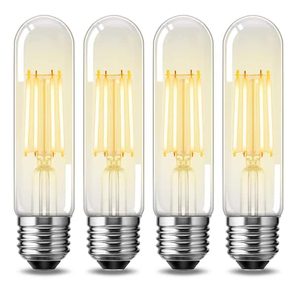 4-Watt 40-Watt Equivalent 5 in. Edison T30 LED Tubular Bulb, Vintage Filament Design, Warm White 2700K, Dimmable, 4-Pack