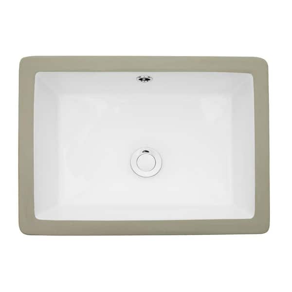 CHESHIRE 20 in Undermount Rectangular Bathroom Sink with Overflow