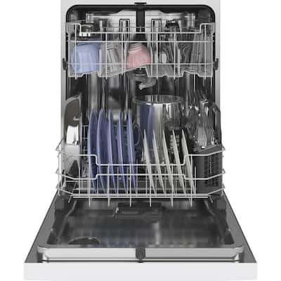 24 in. White Top Control Built-In Tall Tub Dishwasher with Stainless Steel Tub, Dry Boost, and 48 dBA