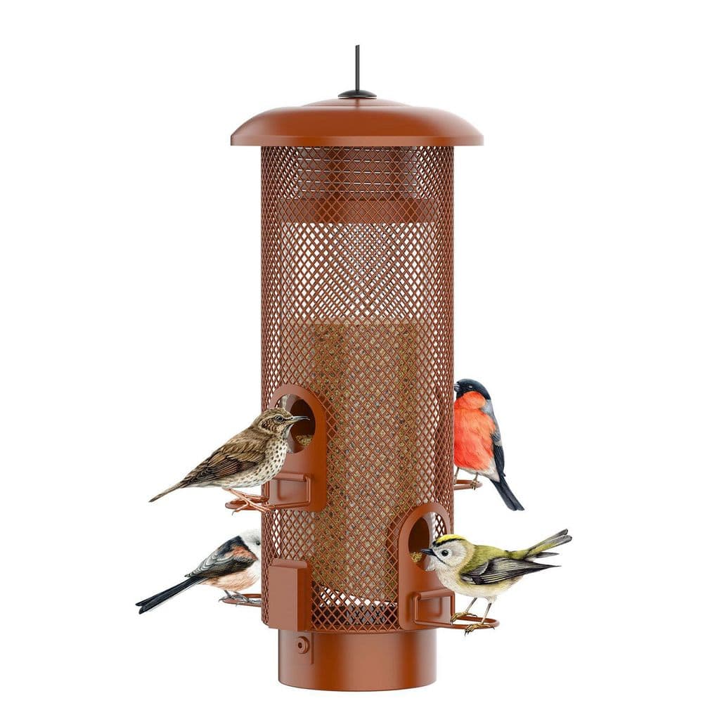 2 lbs. Weight Activated Squirrel Proof Wild Bird Feeders with Finch Cardina