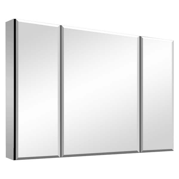 36 in. W x 26 in. H Rectangular Aluminum Medicine Cabinet with Mirror, Soft Close, Recessed or Surface Mount