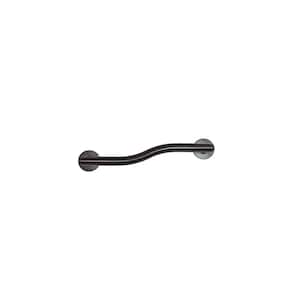 14 in. Left-Hand Modern Wave Shaped Grab Bar in Oil Rubbed Bronze
