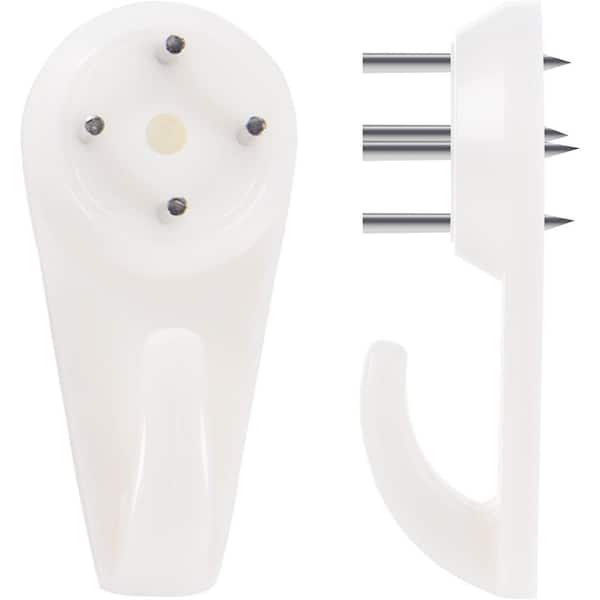 Invisible Nail Picture Hanging Kit Heavy Duty Hooks for Stucco Concrete Hard Walls without Drilling 50-Pieces White