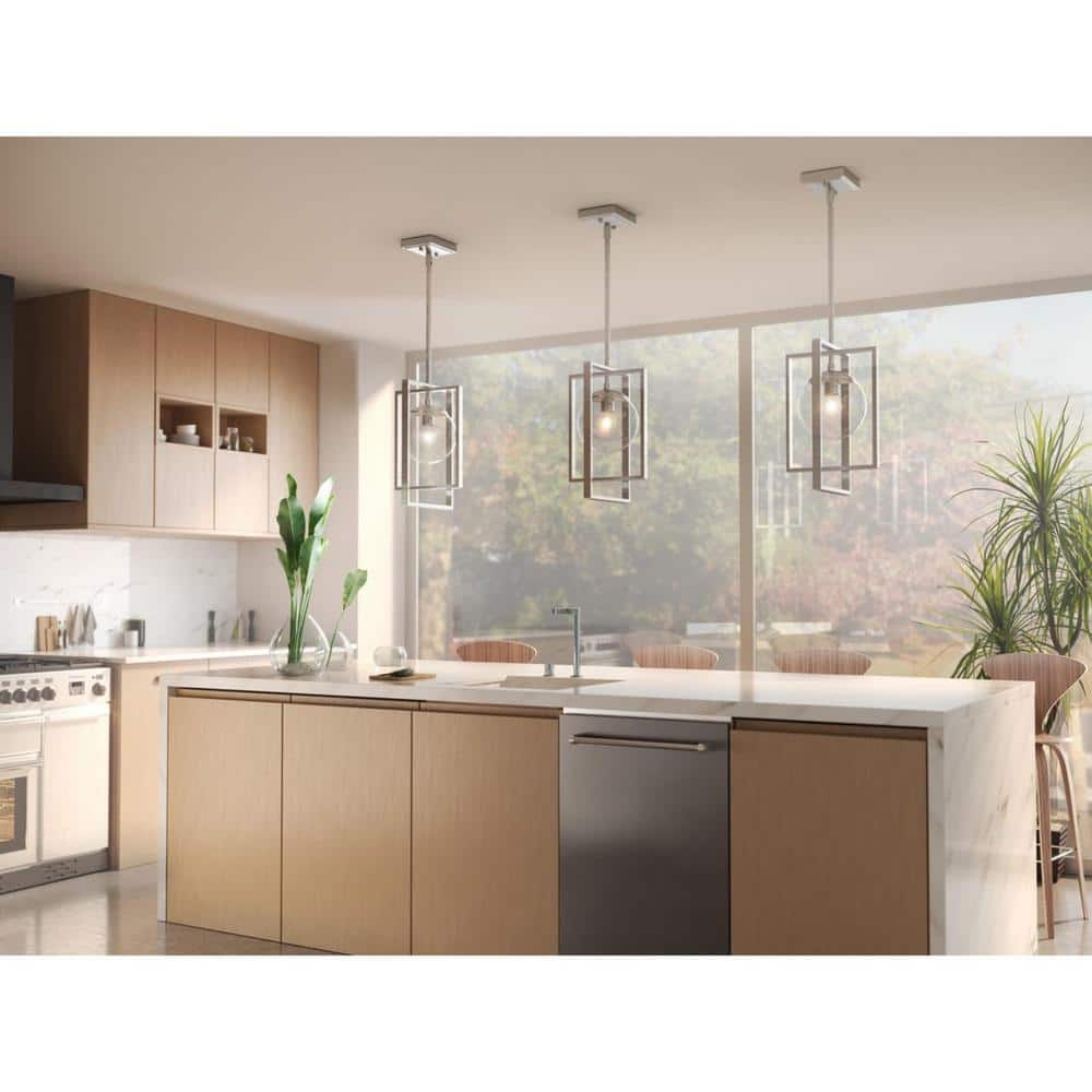 Atwell 8'' Brushed Nickel Luxe Globe Pendant with Clear Glass Shade