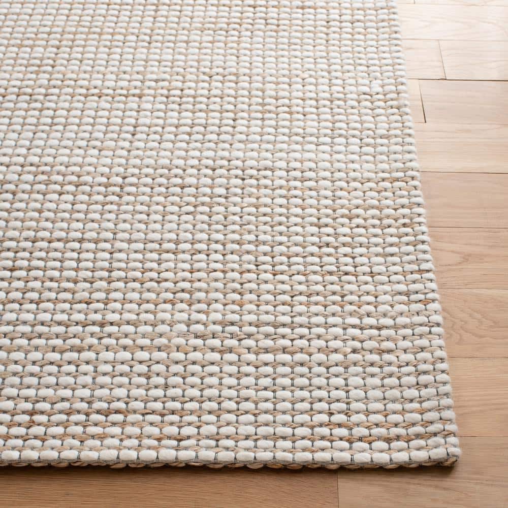 Natural Fiber Beige/Ivory 8 ft. x 10 ft. Solid Woven Area Rug - thumbnail 4