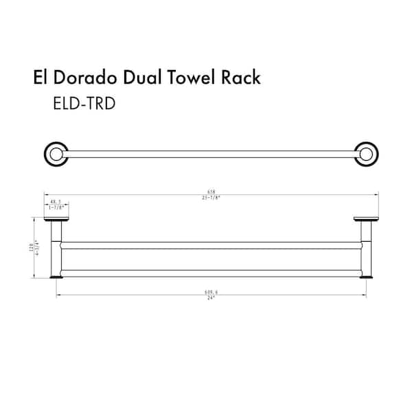ZLINE El Dorado Double Towel Rail in Brushed Nickel (ELD-TRD-BN)