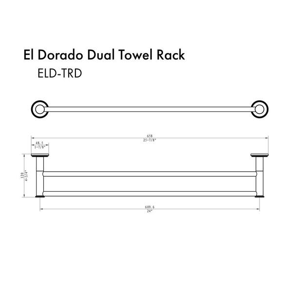 ZLINE El Dorado Double Towel Rail in Chrome (ELD-TRD-CH)