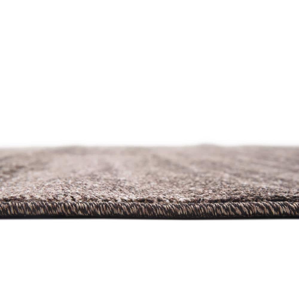 Brown Tufted Reversible Synthetic 6' x 9' Area Rug