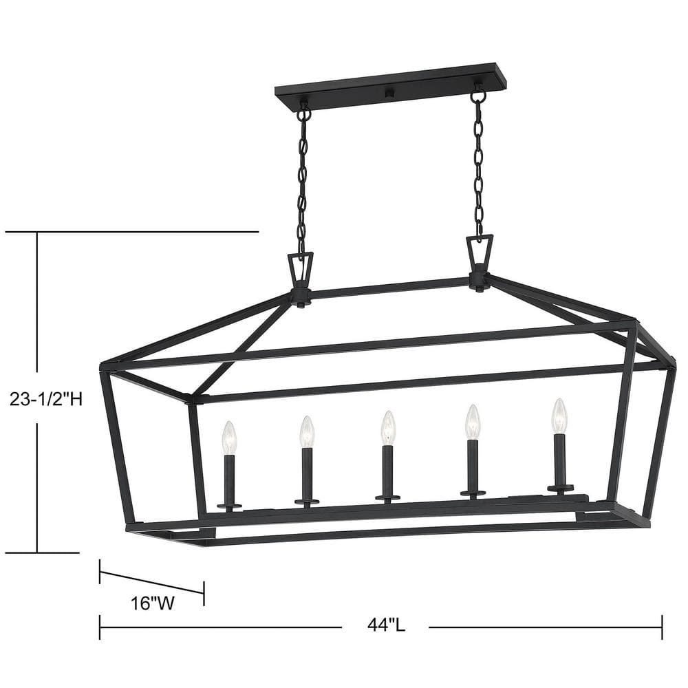 Townsend Matte Black 5-Light LED-Compatible Candle Chandelier