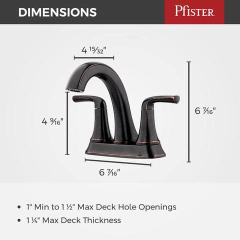 Pfister Courant 2-Handle Centerset Bathroom Faucet – Tuscan Bronze, ADA Compliant, WaterSense - View #12