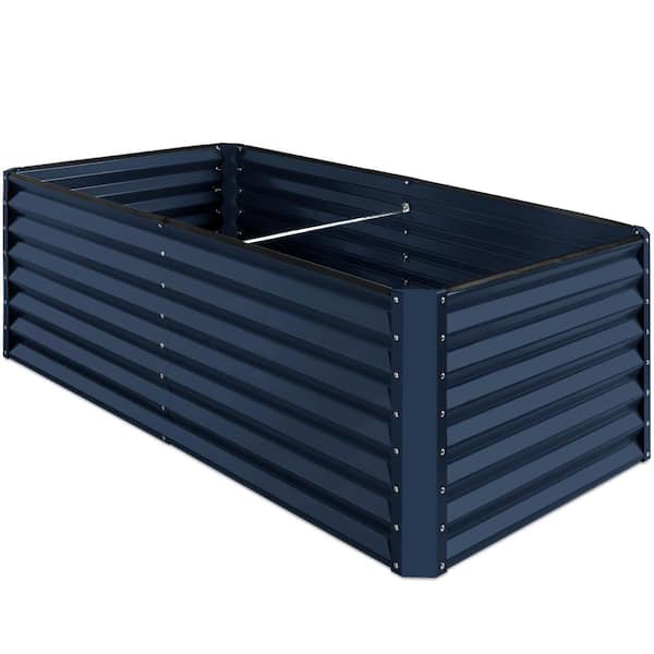 Best Choice Products 6 ft. x 3 ft. x 2 ft. Navy Outdoor Steel Raised Garden Bed Planter Box for Vegetables, Flowers, Herbs