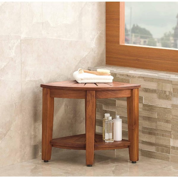 Teak Corner Shower Bench RAY 24