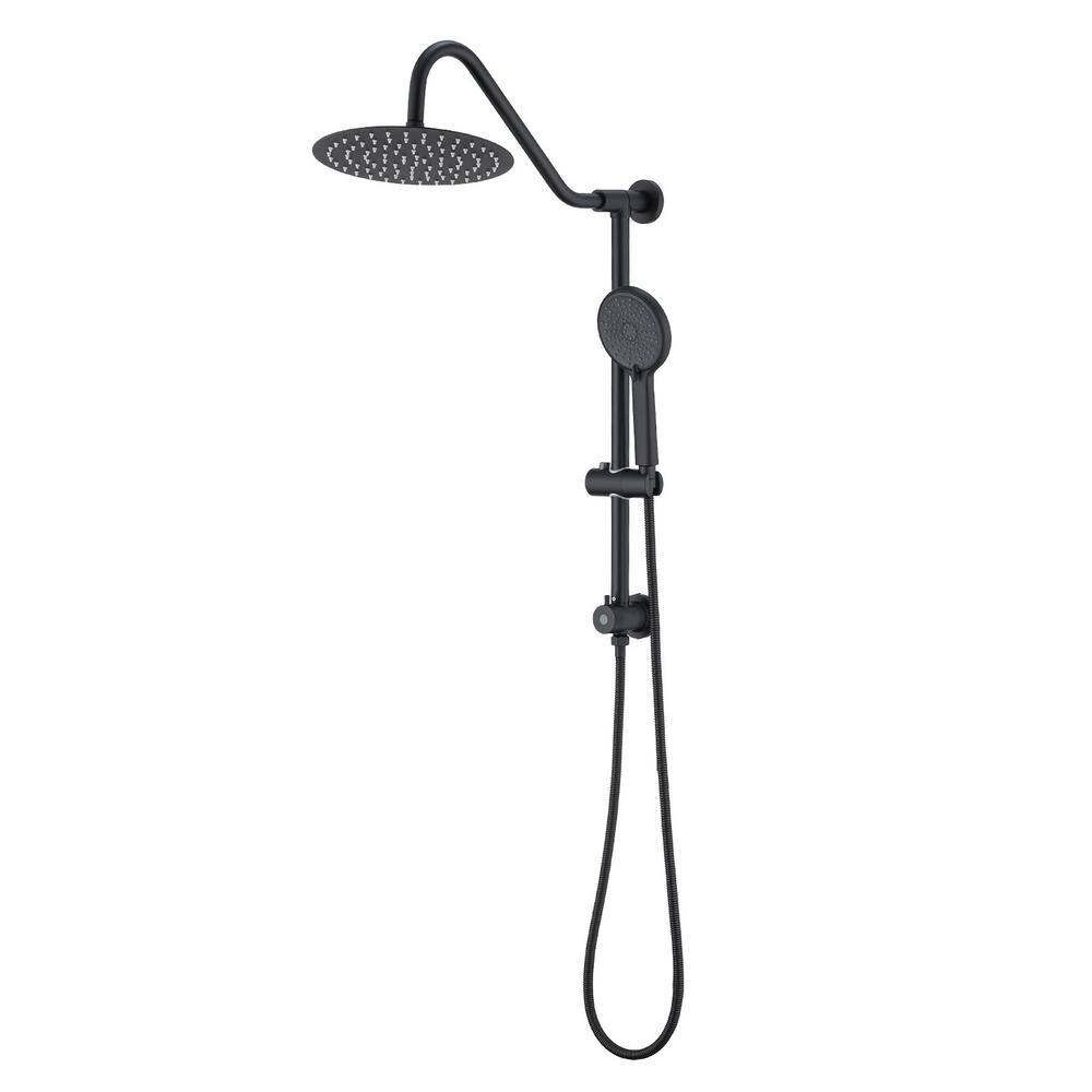 3-Spray Patterns Freestanding Round Dual Handheld Shower Head 1.8 GPM in Matte Black price history on PriceWatchPro