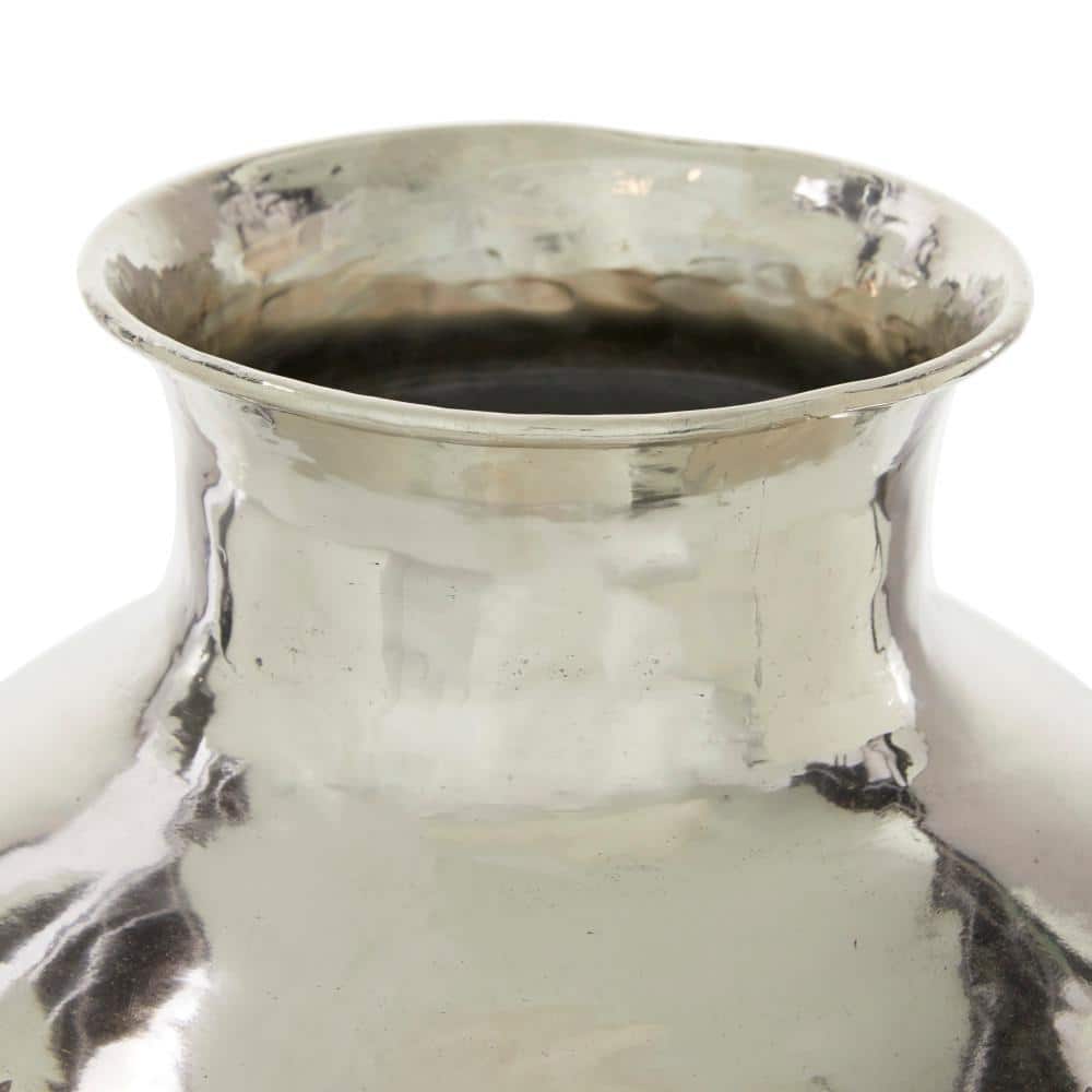 Elegant Silver Aluminum Bouquet Table Vase 15.5"