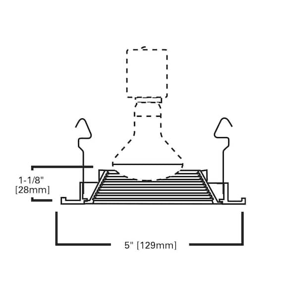 E26 Series 4 in. Black Recessed Ceiling Light Plastic Step Baffle with White Trim Ring