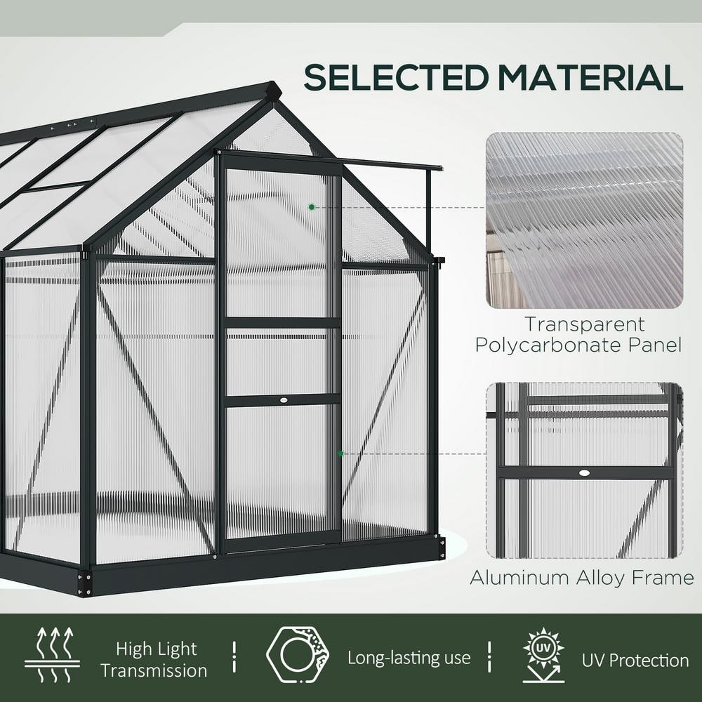 Large Black Aluminum Frame Walk-In Greenhouse