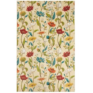 Spiced Beauties Multi 5 ft. x 8 ft. Floral Area Rug