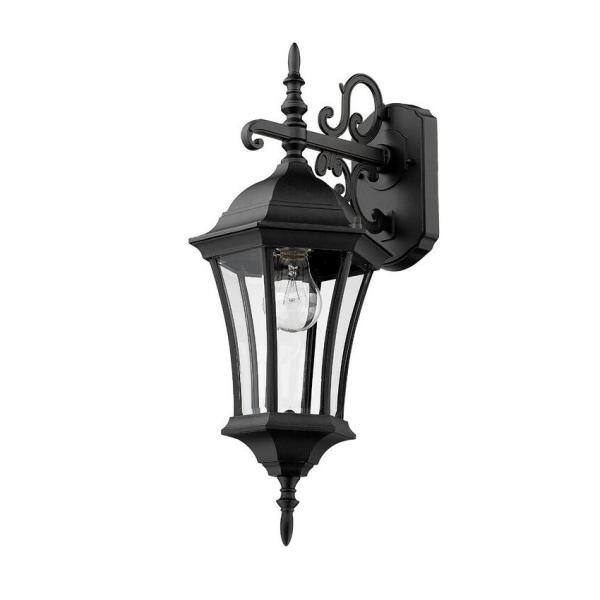 Black Aluminum Dimmable Outdoor Wall Sconce with Clear Glass