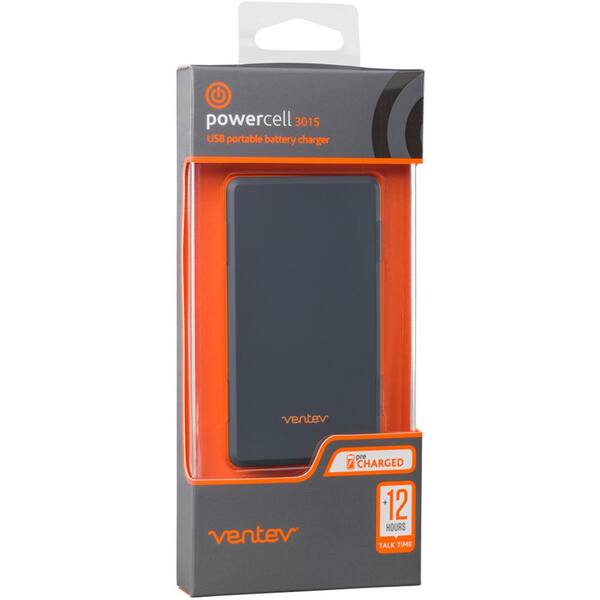 Ventev Powercell 3015 3000mAh Backup Battery, Gray/Orange