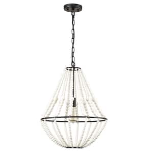 1-Light Black No Decorative Accents Shaded Circle Chandelier for Dining Room;Foyer with No Bulbs Included