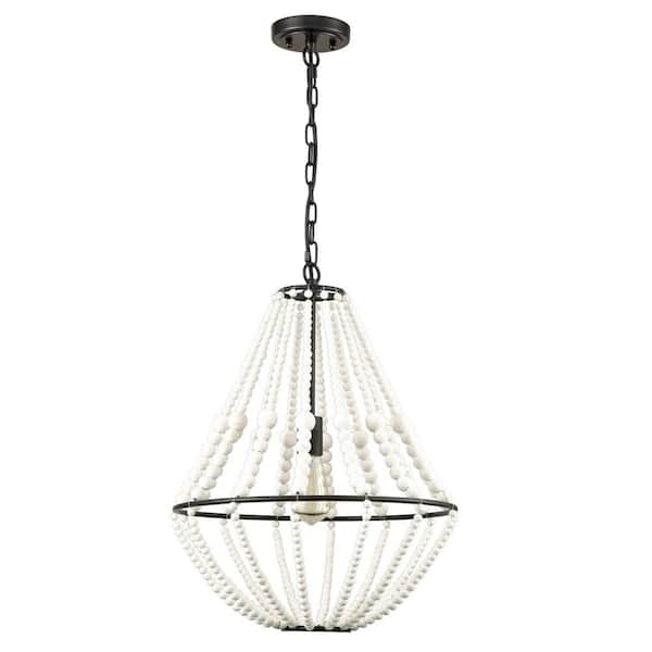 CLAXY 1-Light Black No Decorative Accents Shaded Circle Chandelier for Dining Room;Foyer with No Bulbs Included