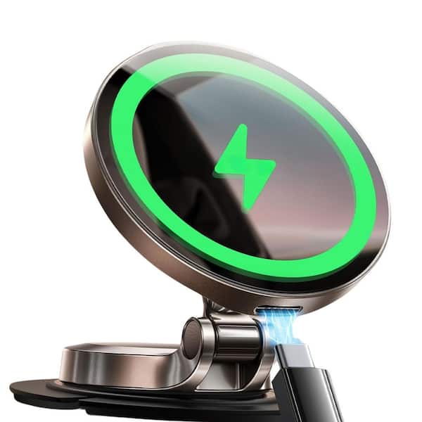 15-Watt MagSafe Car Mount Charger Magnetic Wireless Phone Holder for iPhone 16 Pro Max 15 14 13 12 Samsung