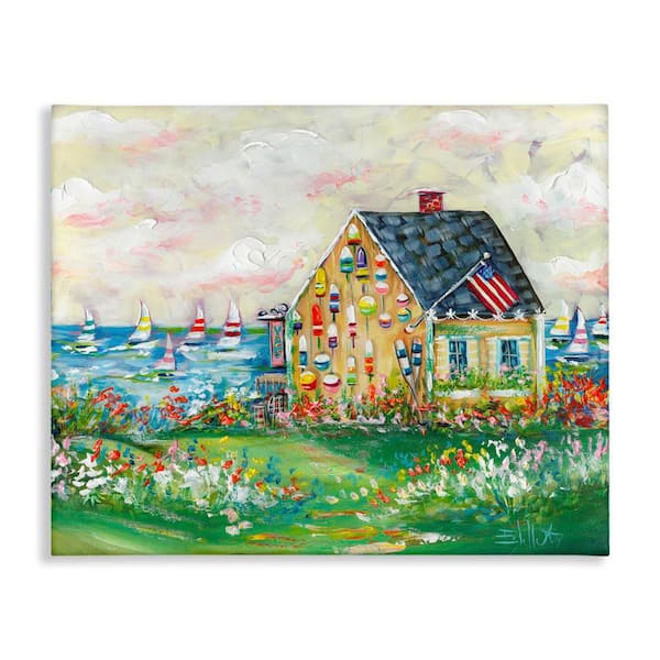 Stupell Industries Buoy Covered Boat House by Estelle Grengs Unframed Nature Graphic Art Print 30 in. x 40 in.
