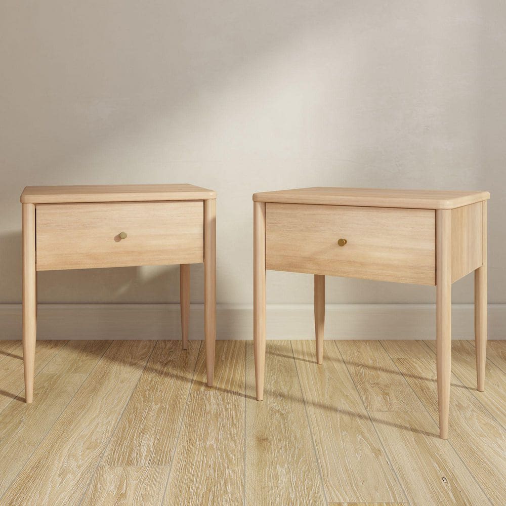 Harbor Blonde 1-Drawer 24 in. W Nightstand (Pack of 2)