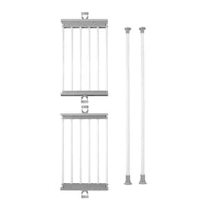 Herkules Twin 16.54 in. D x 28.74-47.24 in. W x 64.96-118.11 in. H White Powder-Coated Steel Tension Mount Closet System