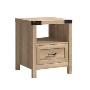 Bridge Acre 18.937 in. Orchard Oak Square Engineered Wood End/Side Table with Drawer