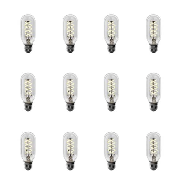 Feit Electric 40-Watt Equivalent T14 Dimmable Spiral Filament Clear Glass E26 Vintage Edison LED Light Bulb, Warm White (12-Pack)