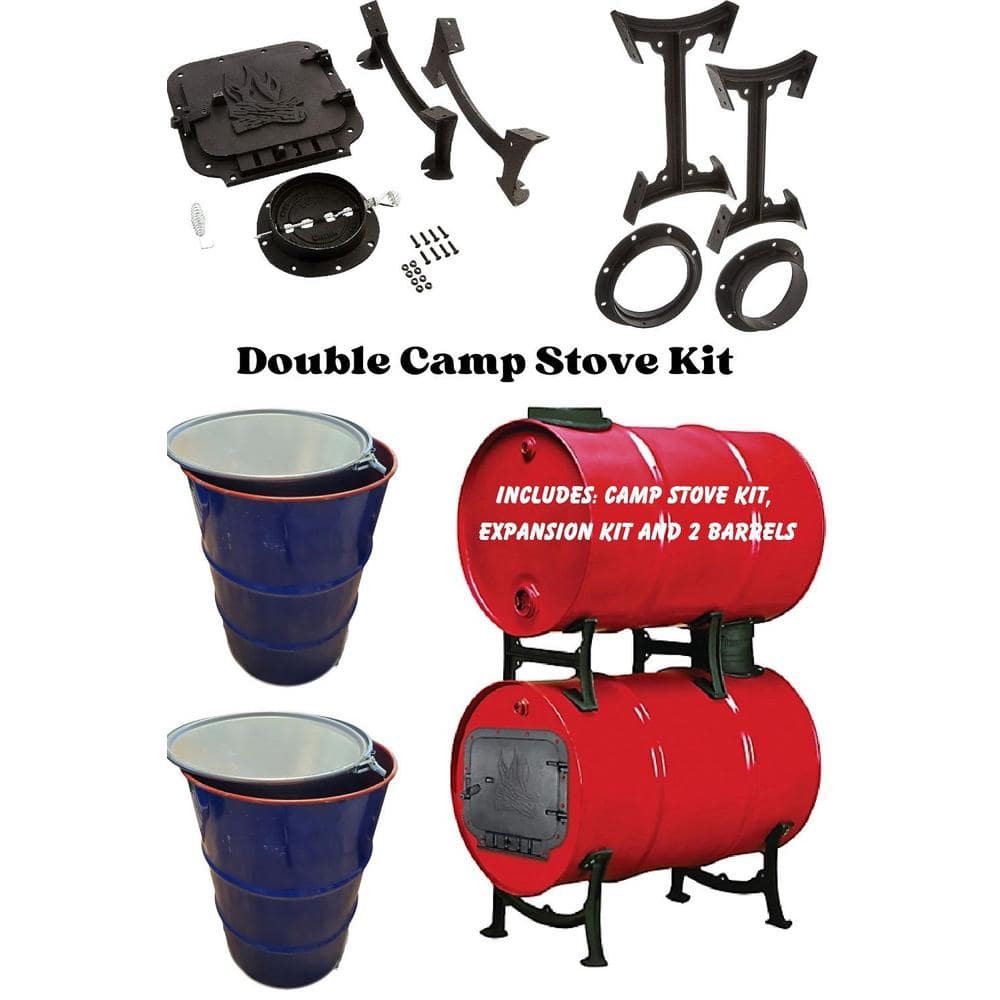 Double Barrel Camp Stove Kit w/2 Barrels