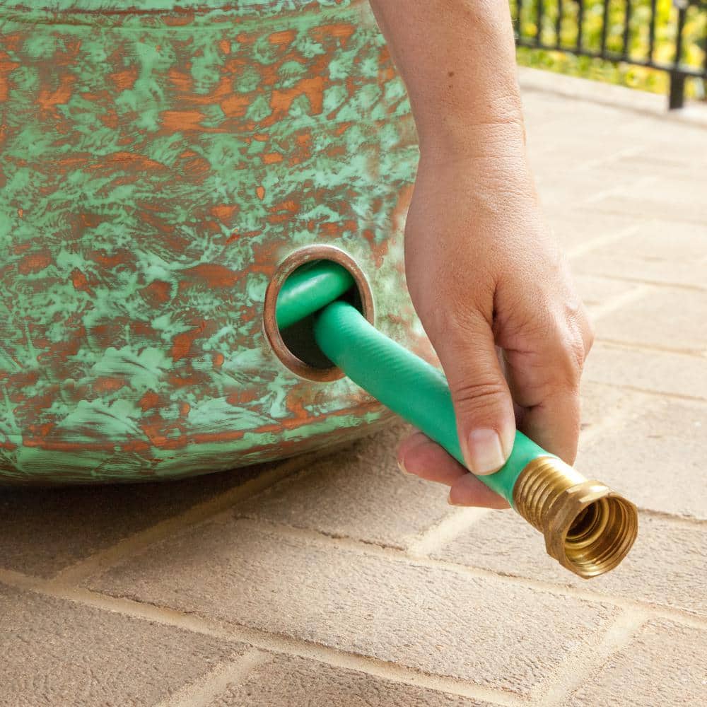 Hand-Hammered Patina Copper Garden Hose Storage Pot