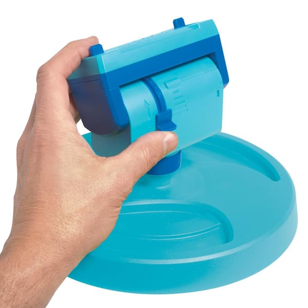 Aqua Joe 20-Nozzle Max Coverage Adjustable Gear Driven Oscillating Sprinkler On Sled Base