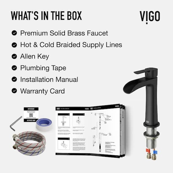 VIGO Niko Single Handle Vessel Sink Faucet with Mounting Hardware