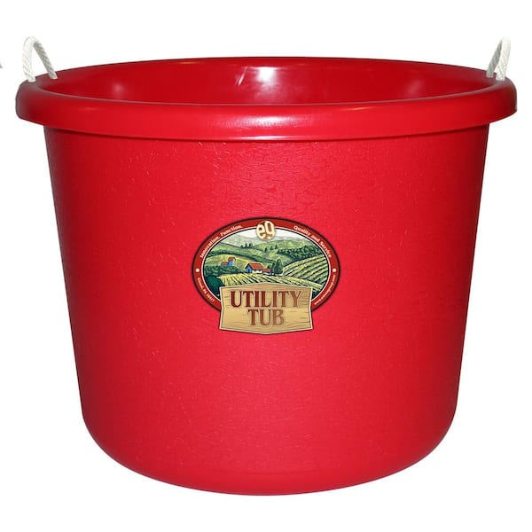 Emsco 17.5 Gal. Bucket Utility Tub For Maintenance Cleaning Growing and More Picker Red